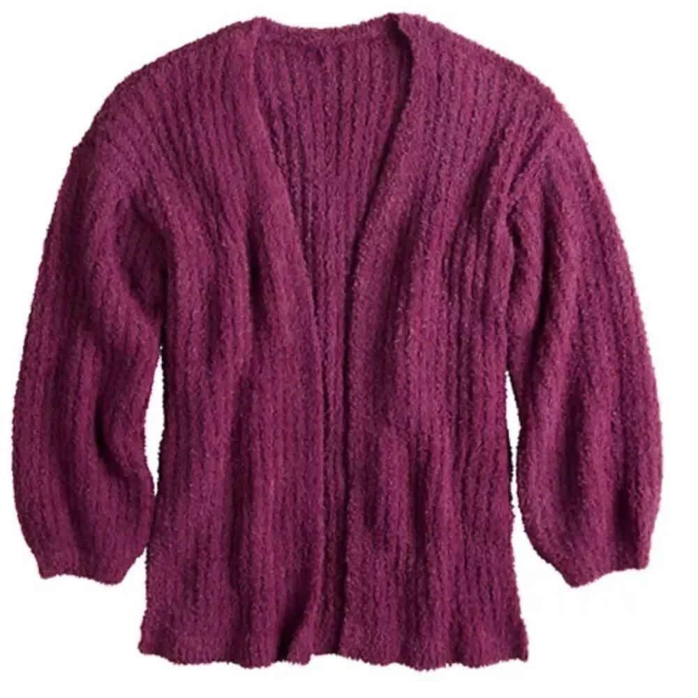 SO Girl’s Plus Size Mauve Open Front Cardigan